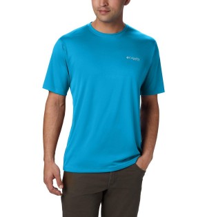 Columbia PFG Zero Rules Short Sleeve Men's T-Shirt Blue | CERPUY-085