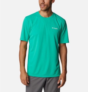 Columbia PFG Zero Rules Short Sleeve Men's T-Shirt Green | WHKOZJ-895