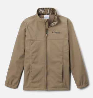 Columbia PHG Ascender Softshell Kids' Jacket Khaki | XWGVCZ-826