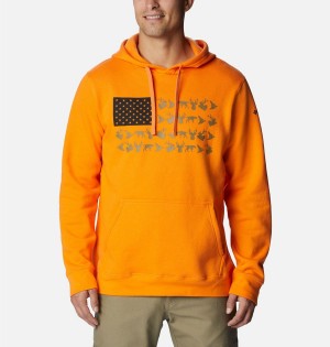 Columbia PHG Game Flag II Men's Hoodie Orange | UCRJOF-935