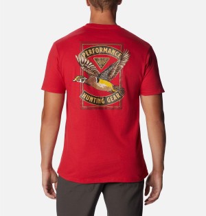 Columbia PHG Horchata Men's T-Shirt Red | GHYEWQ-031