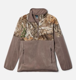 Columbia PHG Overlay 1/4 Zip Pullover Kids' Fleece Grey | CRFQHD-507