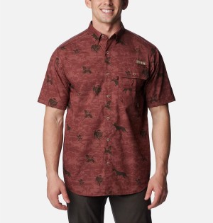 Columbia PHG Super Sharptail Short Sleeve Men's Shirt Red | YJWRNE-684