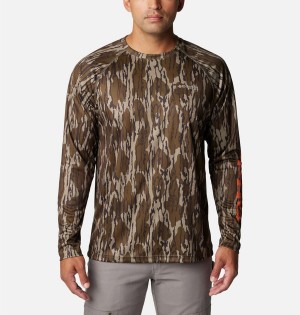 Columbia PHG Super Terminal Shot Long Sleeve Men's T-Shirt Brown | IAPUHS-471