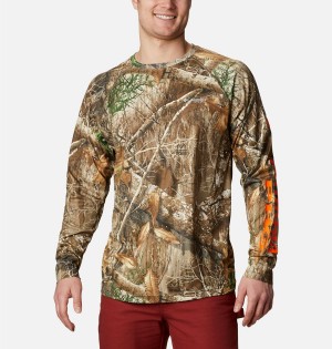 Columbia PHG Super Terminal Shot Long Sleeve Men's T-Shirt Brown | PNCDKB-406