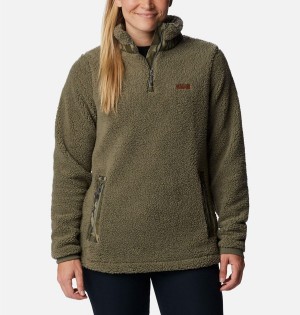 Columbia PHG Tough Shot Pullover Women's Fleece Jacket Green | GKQJRT-392