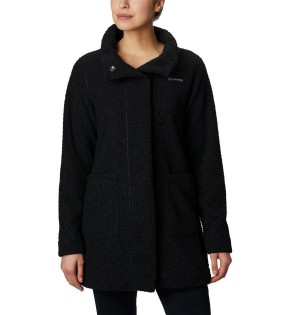 Columbia Panorama Long Women's Fleece Jacket Black | GHJYDF-519
