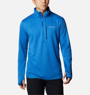 Columbia Park View Fleece Half Zip Men's Pullover Blue | MKVOEY-285