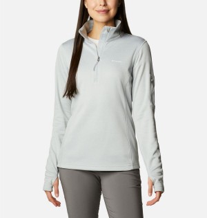 Columbia Park View Grid Half Zip Fleece Women's Pullover Grey | USFGQO-834