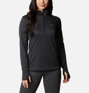 Columbia Park View Grid Half Zip Fleece Women's Pullover Black | AQJIVT-514