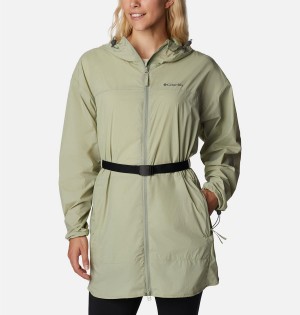 Columbia Parkette Long Wind Jacket Women's Windbreaker Green | HTZDRS-362