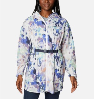 Columbia Parkette Long Wind Jacket Women's Windbreaker White | SGFXOB-329