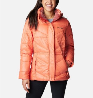 Columbia Peak to Park II Insulated Hooded Women's Puffer Jacket Coral | SLXQHW-970