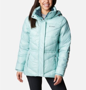 Columbia Peak to Park II Insulated Hooded Women's Puffer Jacket Turquoise | UTQVWD-607
