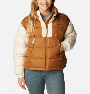 Columbia Pike Lake II Cropped Women's Puffer Jacket Brown | STHLKW-392