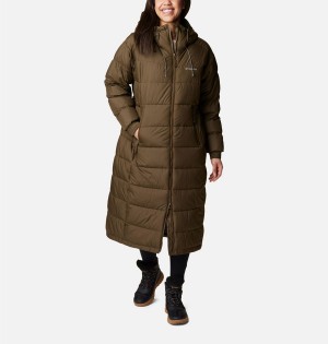 Columbia Pike Lake II Long Women's Puffer Jacket Olive | MUIFZP-852
