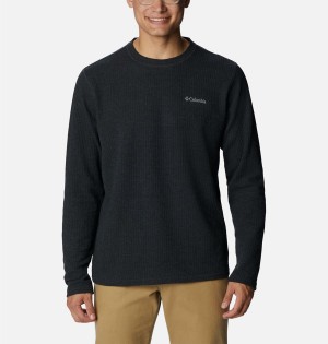 Columbia Pine Peak II Waffle Long Sleeve Crew Men's T-Shirt Black | XOWDPC-031