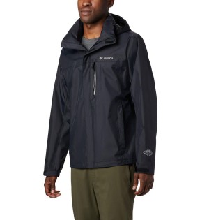 Columbia Pouration Men's Rain Jacket Black | ZXUOKQ-978