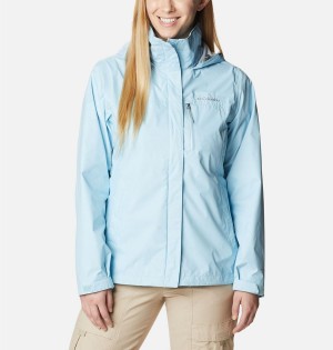 Columbia Pouration Women's Rain Jacket Blue | XZOIHQ-132