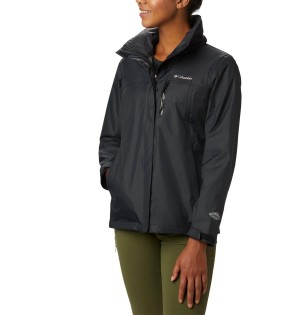 Columbia Pouration Women's Rain Jacket Black | OHQGIL-197