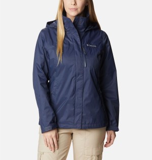 Columbia Pouration Women's Rain Jacket Navy | JOFYKS-918