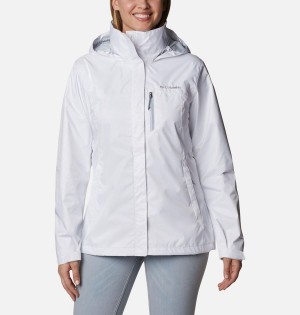 Columbia Pouration Women's Rain Jacket White | SMCALB-961