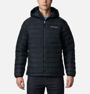 Columbia Powder Lite Hooded Insulated Men's Puffer Jacket Black | RNYPSV-507