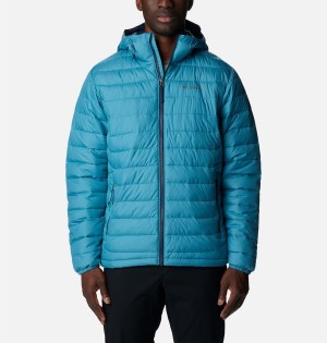 Columbia Powder Lite Hooded Insulated Men's Puffer Jacket Blue | SCXMZY-719