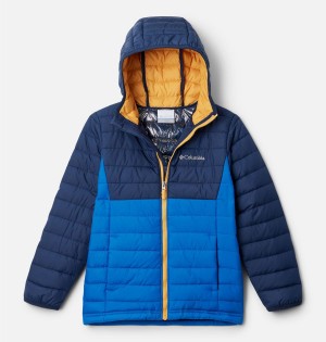 Columbia Powder Lite Hooded Kids' Jacket Blue | BEUOCK-768