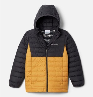 Columbia Powder Lite Hooded Kids' Jacket Yellow | UHPKIL-942