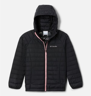 Columbia Powder Lite Hooded Kids' Jacket Black | AONGTW-302