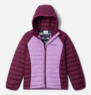 Columbia Powder Lite Hooded Kids' Jacket Coral | ZUOBKQ-934