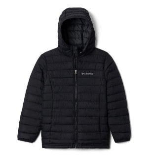 Columbia Powder Lite Hooded Kids' Jacket Black | SHTJZD-496
