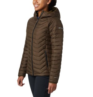 Columbia Powder Lite Hooded Women's Puffer Jacket Olive | RIVAGY-265