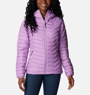 Columbia Powder Lite Hooded Women's Puffer Jacket Purple | GEANYS-618