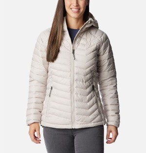 Columbia Powder Lite Hooded Women's Puffer Jacket White | OAQKIE-685
