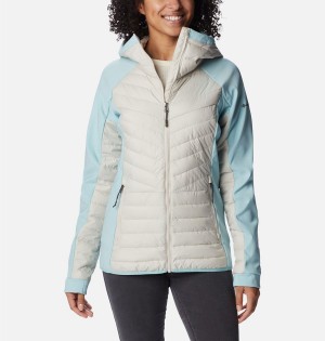 Columbia Powder Lite Hybrid Hooded Women's Puffer Jacket White | METZIP-360
