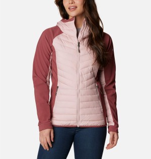 Columbia Powder Lite Hybrid Hooded Women's Puffer Jacket Pink | NXRSOV-598