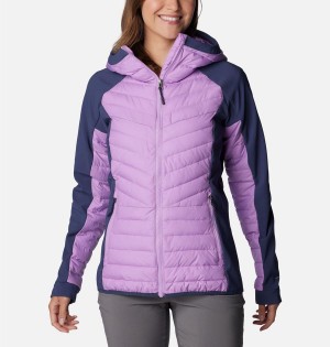 Columbia Powder Lite Hybrid Hooded Women's Puffer Jacket Purple | STJHKZ-423
