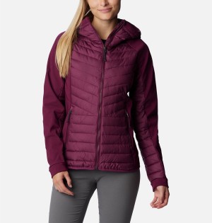 Columbia Powder Lite Hybrid Hooded Women's Puffer Jacket Purple | EXKLJY-412