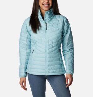 Columbia Powder Lite II Full Zip Women's Puffer Jacket Turquoise | TJPSYZ-895
