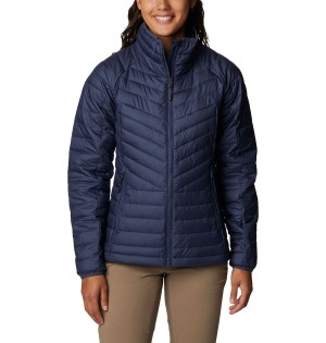 Columbia Powder Lite II Full Zip Women's Puffer Jacket Navy | MWFEKX-457