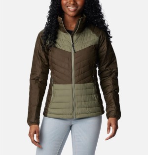 Columbia Powder Lite II Full Zip Women's Puffer Jacket Olive | QSJWYM-578
