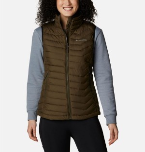 Columbia Powder Lite Women's Vest Olive | WGECHL-189
