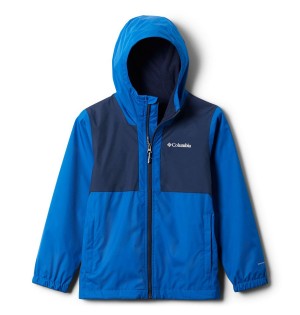 Columbia Rainy Trails Fleece Lined Kids' Jacket Blue | BGHKNE-920