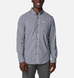 Columbia Rapid Rivers II Long Sleeve Men's Shirt Navy | EROFSI-509