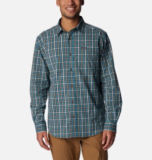 Columbia Rapid Rivers II Long Sleeve Men's Shirt Green | HXAQKG-614