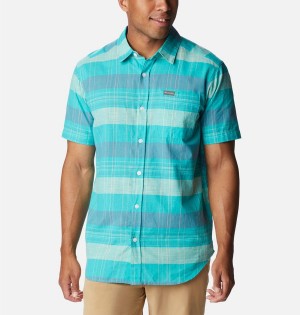 Columbia Rapid Rivers Novelty Short Sleeve Men's Shirt Turquoise | BCKAHR-287