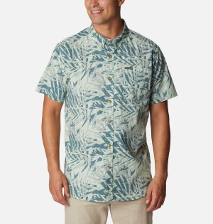 Columbia Rapid Rivers Printed Short Sleeve Men's Shirt Green | WHLOSK-301