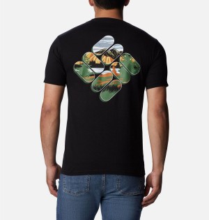 Columbia Ridge Graphic Men's T-Shirt Black | UKHNRL-261